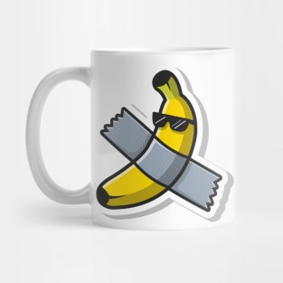 Cute Banana Art Using Glasses Mug